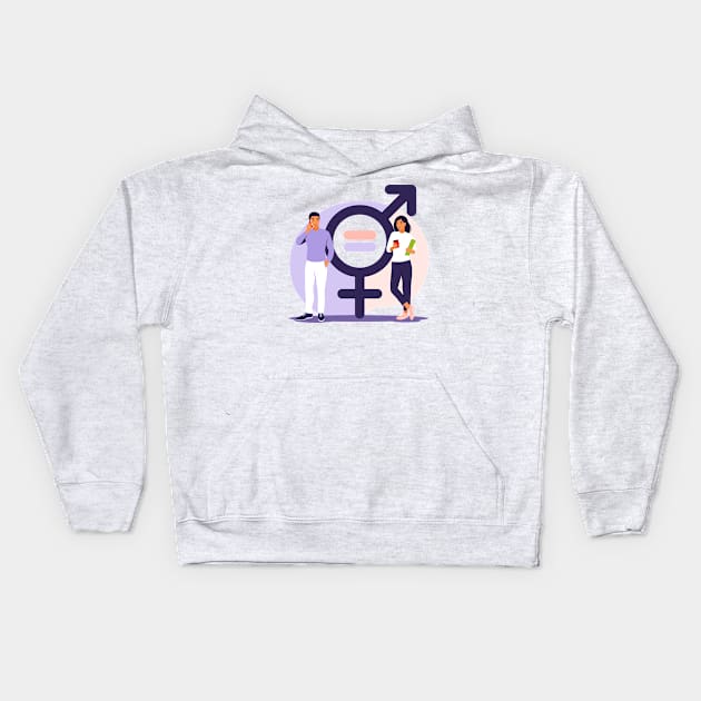 Gender Equality is a Fundamental Right Kids Hoodie by Alihassan-Art